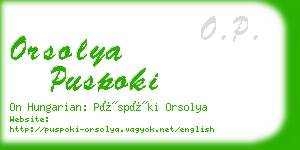 orsolya puspoki business card